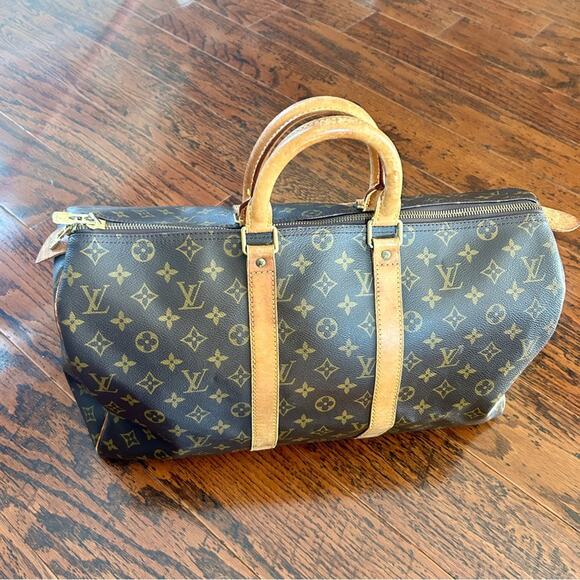 Louis Vuitton Vintage Keepall 45 Monogram Canvas Duffel Bag Overnight Bag - Picture 4 of 14